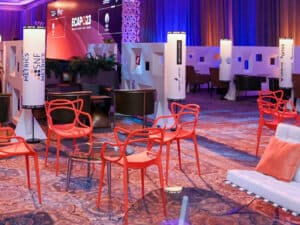 Branded lampshades for tradeshows
